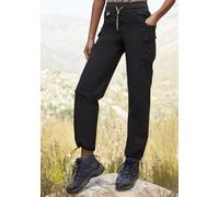 Trekkinghose LASCANA ACTIVE "Cargo Pants", Damen, Gr. 50, N-Gr, schwarz, Web, Obermaterial: 92% Polyamid, 8% Elasthan, unifarben, Hosen Trekkinghose, N-Gr (99087753-50) schwarz