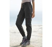 Trekkinghose VIVANCE ACTIVE, Damen, Gr. 36, N-Gr, schwarz, Obermaterial: 92% Polyamid, 8% Elasthan, unifarben, bequem, Hosen Trekkinghose, sportlicher Cargo Jogger mit praktischen Taschen (27842510-36