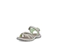 Trekkingsandale ECCO "ECCO OFFROAD ROAM W", Damen, Gr. 36, hellgrau, mint, Nubukleder, Schuhe, Outdoorschuh, Sommerschuh, Freizeitsandale, mit Klettverschlüssen (21394813-36) hellgrau, mint