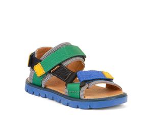 Trekkingsandale FRODDO "Ke Flash", Kinder, Gr. 32, grün, blau, Leder, Textil, Schuhe, Sommerschuh, Klettschuh, Sandalette, mit drei Klettverschlüssen (54576241-32) grün, blau