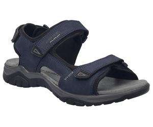 Trekkingsandale JOSEF SEIBEL "Arlo 02", Herren, Gr. 43, blau (indigo), Leder, Basic, Schuhe, Klettsandale, Komfortschuh mit gepolstertem Fußbett, G-Weite (69584624-43) indigo