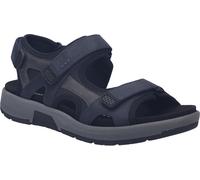 Trekkingsandale JOSEF SEIBEL "Emeric 06", Herren, Gr. 42, dunkelblau, kombi, Leder, Textil, Schuhe, Sommerschuh, Bequemschuh mit Klettverschlüssen, H-Weite (11512031-42) dunkelblau, kombi
