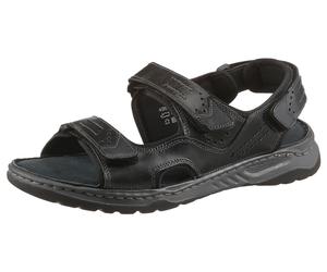 Trekkingsandale MUSTANG SHOES, Herren, Gr. 43, schwarz, Leder, Schuhe, Sommerschuh, Klettschuh mit weicher Innensohle (52592165-43) schwarz