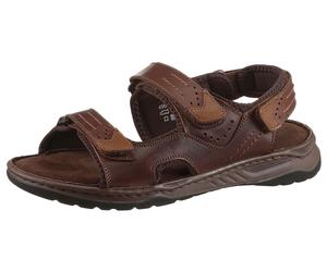 Trekkingsandale MUSTANG SHOES, Herren, Gr. 44, braun (dunkelbraun), Leder, Schuhe, Sommerschuh, Klettschuh mit weicher Innensohle (54187650-44) dunkelbraun