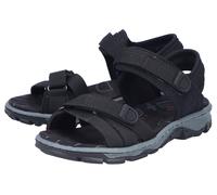 Trekkingsandale RIEKER, Damen, Gr. 39, schwarz, Nubuklederimitat, Textil, Schuhe, Trekkingschuh, Outdoorsandale, Sommerschuh mit Klettriemchen (74329065-39) schwarz