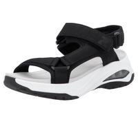 Trekkingsandale RIEKER SPORT "Byron Bay vegan", Damen, Gr. 40, schwarz (schwarz, sohle weiß), Lederimitat, Textil, Schuhe Trekkingsandale, Outdoorsandale, Sommerschuh, Klettschuh mit RiekerAir Dämpfun