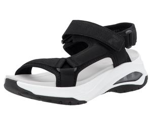 Trekkingsandale RIEKER SPORT "Byron Bay vegan", Damen, Gr. 40, schwarz (schwarz, sohle weiß), Lederimitat, Textil, Schuhe Trekkingsandale, Outdoorsandale, Sommerschuh, Klettschuh mit RiekerAir Dämpfun