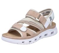 Trekkingsandale RIEKER SPORT, Damen, Gr. 40, rosa (altrosa, creme), Lederimitat, Textil, Schuhe Trekkingsandale, Outdoorsandale, Sommerschuh, Sandale mit praktischen Klettverschlüssen, Topseller (1426