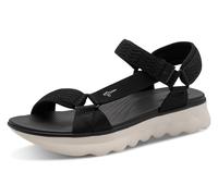 Trekkingsandale TAMARIS, Damen, Gr. 37, schwarz, Textil, unifarben, Schuhe, Plateau, Sandalette, Riemchensandale in veganer Verarbeitung (99286418-37) schwarz