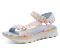 Trekkingsandale TAMARIS, Damen, Gr. 38, creme, kombiniert, Textil, unifarben mit Farbeinsatz, Schuhe, Plateau, Sandalette, Riemchensandale in veganer Verarbeitung (20683603-38) creme, kombiniert