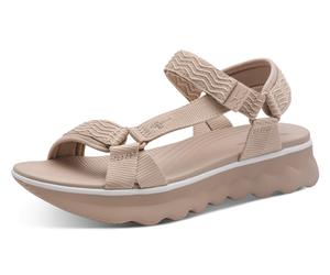 Trekkingsandale TAMARIS, Damen, Gr. 39, taupe, Textil, unifarben, Schuhe, Plateau, Sandalette, Riemchensandale in veganer Verarbeitung (24101149-39) taupe