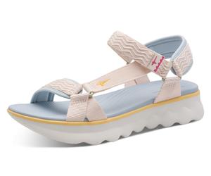 Trekkingsandale TAMARIS, Damen, Gr. 40, Textil, creme, kombiniert, unifarben mit Farbeinsatz, Schuhe, Plateau, Sandalette, Riemchensandale in veganer Verarbeitung (20683603-40) creme, kombiniert