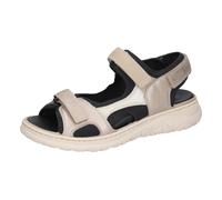 Trekkingsandale WALDLÄUFER "H-JOLINE", Damen, Gr. 6 (39), beige (beige, schwarz), Nappaleder, Nubukleder, Textil, metallic, Schuhe, Sommerschuh, Outdoorsandale mit Klettverschlüsse, Komfortweite H (57
