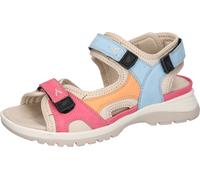 Trekkingsandale WALDLÄUFER "H-Sora", Damen, Gr. 7 (40,5), pink, hellblau, orange, Nubukleder, Textil, mehrfarbig, Schuhe, Outdoorschuh, Sommerschuh, Keilabsatz, in bequemer Schuhweite H (82199254-7) p