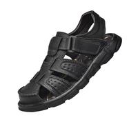Trekkingsandalen Herren Leder Strand Wandersandale Outdoorschuhe Sommer Freizeitschuhe MäNner Sport-Wasser Fischer Atmungsaktive Sandale Geschlossene Zehe Sportsandalen Anti-Rutsch Strandschuhe