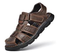 Trekkingsandalen Herren Leder Strand Wandersandale Outdoorschuhe Sommer Freizeitschuhe Männer Sport-Wasser Fischer Atmungsaktive Sandale