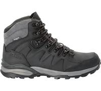 Trekkingschuh JACK WOLFSKIN "REFUGIO PRIME TEXAPORE MID M", Herren, Gr. UK 11,5 - EU 46, Normalschaft, grau (phantom), Obermaterial: Leder. Obermaterial 2: Synthetik. Futter: Polyester, Schuhe Trekkin