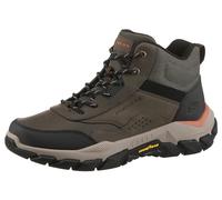 Trekkingschuh SKECHERS "SANTORO-HOPKINS", Herren, Gr. 40, grün (olivgrün), Leder, Mesh, Synthetik, Schuhe Trekkingschuh, Freizeitschuh, Schnürboots mit Air-Cooled Memory Foam (65371660-40) olivgrün
