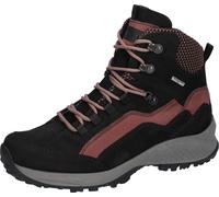 Trekkingschuh WALDLÄUFER "H-EMMA", Damen, Gr. 4 (37), bunt (schwarz, altrosa), Nubukleder, Textil, Schuhe Trekkingschuh, Outdoor, Schnürschuh, High-Top mit TEX-Membran, Weite H (sehr weit) (14262046-4