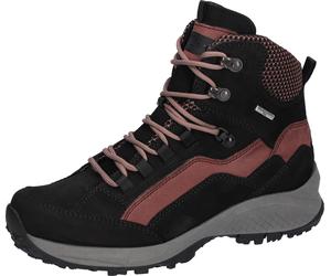 Trekkingschuh WALDLÄUFER "H-EMMA", Damen, Gr. 4 (37), bunt (schwarz, altrosa), Nubukleder, Textil, Schuhe Trekkingschuh, Outdoor, Schnürschuh, High-Top mit TEX-Membran, Weite H (sehr weit) (14262046-4