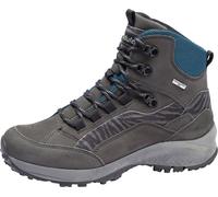 Trekkingschuh WALDLÄUFER "H-EMMA", Damen, Gr. 8 (42), grau (grau, blau), Nubukleder, Textil, Veloursleder, kontrastfarbene Details, Schuhe Trekkingschuh, Outdoor, Schnürschuh, High-Top mit TEX-Membran