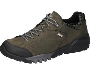 Trekkingschuh WALDLÄUFER "H-Fritz", Herren, Gr. 7,5 (41), dunkelgrün, schwarz, Gummi, Nubukleder, kontrastfarbene Details, Schuhe Trekkingschuh, Freizeitschuh, Outdoorschuh, Sneaker mit TEX-Ausstattun
