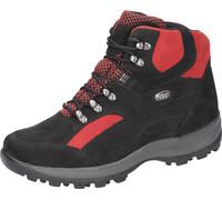 Trekkingschuh WALDLÄUFER "HOLLY", Damen, Gr. 4,5 (37,5), schwarz (schwarz, rot), Nubukleder, Textil, Schuhe Trekkingschuh, Outdoorboots, Schnürboots in Komfortweite H (=sehr weit) (24254456-4,5)