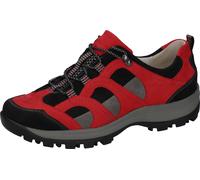 Trekkingschuh WALDLÄUFER "HOLLY", Damen, Gr. 5,5 (38,5), rot (rot, schwarz), Nubukleder, Textil, kontrastfarbene Details, Schuhe Trekkingschuh, Outdoorschuh, Wanderschuh, Schnürschuh in Komfortweite H