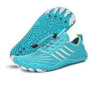 Trekkingschuhe, Barfuß-Wasserschuhe, für Damen und Herren, schnelltrocknend, Sport, Wandern, atmungsaktiv, Rutschfest, Weitkappe, Schwimmen, Strand, Tauchen, Blau-C, 37/38 EU