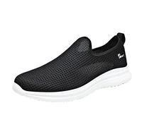 Trekkingschuhe Herren Herrensneaker rutschfest Freizeitschuhe Wanderschuhe Herren Freizeitschuhe Fashion Slip on Schlupfschuhe Bequem Sportschuhe Walkingschuhe Sneaker mesh Schwarz 43