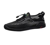 trekkingschuhe herren Sneaker Sommer Herren Rutschfester Turnschuhe Langlebig Outdoorschuhe Komfortsohle Slip In Schlupfschuhe Laufschuhe Atmungsaktive Sportschuhe schnürsenkel sneaker Schwarz 37