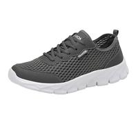 Trekkingschuhe Herren Sommer Sneaker Herren Leicht Anti-Rutsch Turnschuhe Mesh Schlupfschuhe Fashion Slip on Schlupfschuhe Bequeme Sportschuhe Walkingschuhe sliponsneaker Dunkelgrau 44