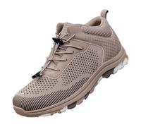 trekkingschuhe herren wasserdicht Herren Sommer Sneaker Rutschfest Turnschuhe Wanderschuhe Laufschuhe Schnürung Slip In Schlupfschuhe Laufschuhe Bequeme Sportschuhe krankenhaus schuhe Khaki 46
