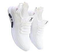Trekkingschuhe Herren wasserdicht Sneaker Herren Sommer rutschfest Turnschuhe Wanderschuhe Laufschuhe Fashion Slip on Schlupfschuhe Komfortable Sportschuhe Walkingschuhe schnürsenkel Sneaker Weiß 38
