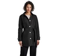 Trenchcoat STREET ONE, Damen, Gr. 46, schwarz, Web, Obermaterial: 69% Baumwolle, 31% Polyester, unifarben, casual, klassisch ca. Mitte Oberschenkel, Rundhals, Langarm mit Knopf,mit Riegel, Mäntel, mit