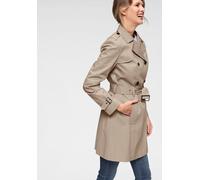 Trenchcoat ANISTON CASUAL, Damen, Gr. 40, beige, Web, Obermaterial: 100% Baumwolle. Futter: 100% Polyester, unifarben, figurumspielend ca. Mitte Oberschenkel, verstellbar, Mäntel, mit Gürtel zum Regul