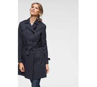 Trenchcoat ANISTON CASUAL, Damen, Gr. 42, blau (marine), Web, Obermaterial: 100% Baumwolle. Futter: 100% Polyester, unifarben, figurumspielend ca. Mitte Oberschenkel, verstellbar, Mäntel, mit Gürtel z