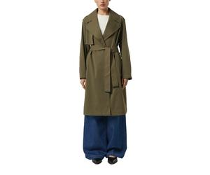 Trenchcoat COMMA, Damen, Gr. M (38), sea turtle, Web, Obermaterial: 100% Polyester. Futter: 55% Polyester, 45% Viskose, unifarben, normal 3/4-Länge, tiefer V-Ausschnitt, Mäntel, mit Bindegürtel (83678