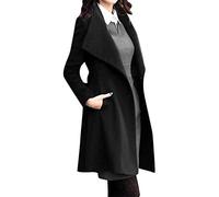 Trenchcoat Damen Kurz Schwarz: Wollmantel Damen Tailliert Windjacke Warm