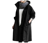 Trenchcoat Damen Lang Atmungsaktiv Windbreaker Jacke Leichte Langarm Outdoorjacke Herbst Winter Outdoor Mantel Elegant Einfarbig Windjacke Dünne Übergangsjacke Winddicht Damenmantel Outwear