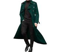 Trenchcoat Herren Lang Temperament Windbreaker Einfarbige Windjacke Umlegekragen Herbstjacke Strickjacke Langarm Übergangsjacke Business Freizeit Mantel Zweireihig Cardigan Oversize Winterjacke