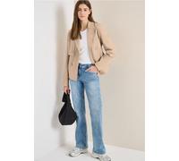 Kurzjacke CECIL, Damen, Gr. L (42), crispy camel, Web, Obermaterial: 100% Baumwolle. Futter: 100% Polyester, unifarben, lässig geschnitten hüftlang, V-Ausschnitt, Jacken Kurzjacke, Trenchcoat mit Reve