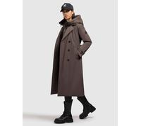 Trenchcoat KHUJO "ELENA", Damen, Gr. XL, city taupe, 100% Polyester, unifarben, regular fit knielang, eingesetzt elastischer Bund, Mäntel (73903641-XL) city taupe