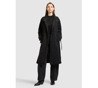 Trenchcoat KHUJO "HERA", Damen, Gr. M, schwarz, Web, 100% Baumwolle, regular fit knielang, eingesetzt abgesteppte Kante verstellbar, Mäntel (50645555-M) schwarz