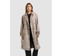 Trenchcoat KHUJO "HERA", Damen, Gr. S, beige (latte braun), Web, 100% Baumwolle, regular fit knielang, eingesetzt abgesteppte Kante verstellbar, Mäntel (46415322-S) latte braun
