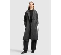 Trenchcoat KHUJO "HERA", Damen, Gr. XL, dunkelgrau, Web, 100% Baumwolle, regular fit, eingesetzt abgesteppte Kante verstellbar, Mäntel (73043400-XL) dunkelgrau