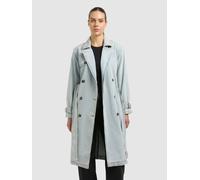 Trenchcoat KHUJO "HERA", Damen, Gr. XXL, bleached blau, Web, 100% Baumwolle, regular fit, eingesetzt abgesteppte Kante verstellbar, Mäntel (32542820-XXL) bleached blau