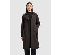 Trenchcoat KHUJO "RULA2", Damen, Gr. L, dunkelgrau, Web, 65% Baumwolle, 35% Polyester, unifarben, regular fit hüftlang, Raglanärmel abgesteppte Kante mit Knöpfen, Mäntel (15024400-L) dunkelgrau