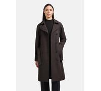 Trenchcoat KHUJO "Rula2", Damen, Gr. M (38), dunkelgrau, Obermaterial: 65% Baumwolle, 35% Polyester. Innenfutter: 95% Polyester, 5% Elasthan, tailliert knieumspielend, mit Knopf,verstellbar abgesteppt