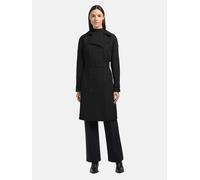Trenchcoat KHUJO "Rula2", Damen, Gr. M (38), schwarz, Obermaterial: 65% Baumwolle, 35% Polyester. Innenfutter: 95% Polyester, 5% Elasthan, tailliert knieumspielend, mit Knopf,verstellbar abgesteppte K
